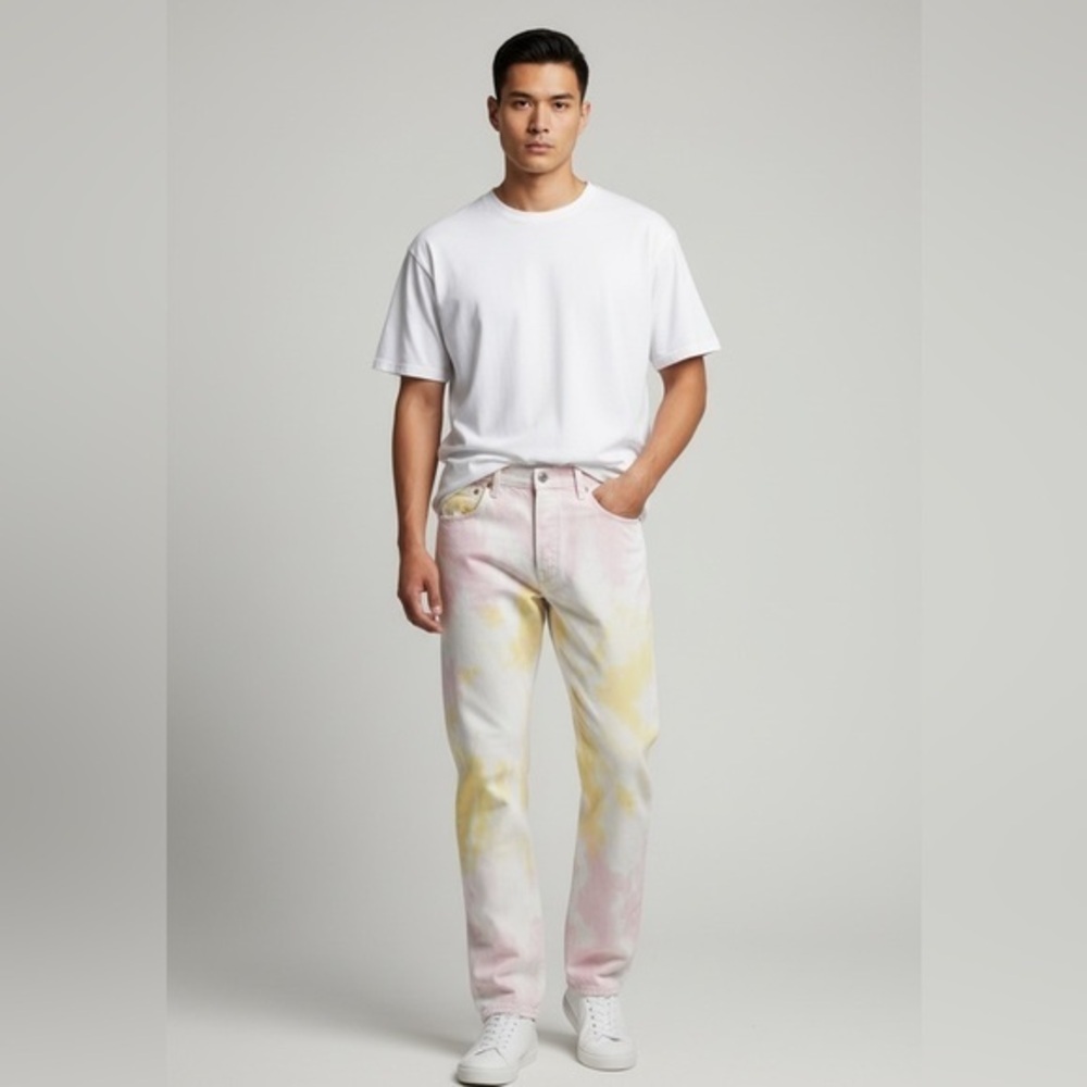 Levi's 501 ‘93 Pink and Yellow Tie-Dye Jeans
